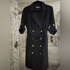 NWT. Women’s navy blue, belted, suit dress. Size 12.